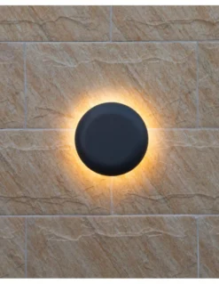 Aplique de pared de exterior Ova - Iberlamp - Lámpara minimalista redonda, Ø 19 cm