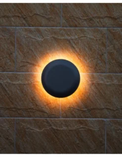Aplique de pared de exterior Ova - Iberlamp - Lámpara minimalista redonda, Ø 19 cm