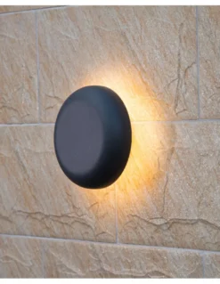 Aplique de pared de exterior Ova - Iberlamp - Lámpara minimalista redonda, Ø 19 cm