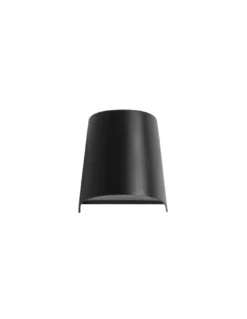 Aplique de pared de exterior Prisma – FORLIGHT – Lámpara moderna negra, Altura: 11 cm, Apto para ambientes salinos