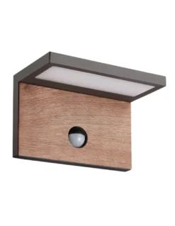 Aplique de pared de exterior Ruka – Mantra – Lámpara de exterior con sensor, de madera, IP54 LED 3000K