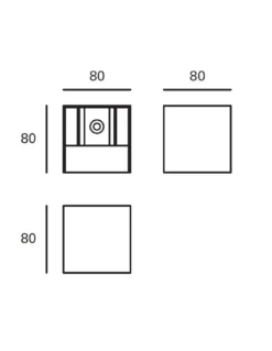 Aplique de pared de exterior Rex - FORLIGHT - Foco cuadrado LED, luz arriba y abajo, IP54