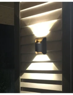 Aplique de pared de exterior Touquet - Iberlamp - Diseño moderno antracita, doble iluminación