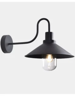 Aplique de pared de exterior Tours - ACB - Diseño industrial retro negro
