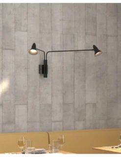 Aplique de pared Duo 2 – Pujol – Lámpara de lectura, 2 brazos orientables