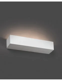 Aplique de pared Eaco – Faro – Lámpara rectangular de yeso, Blanco, 35.3 cm