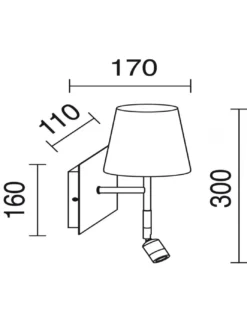 Aplique de pared Eda W - Exo - Novolux Lighting - Lámpara de lectura con pantalla blanca