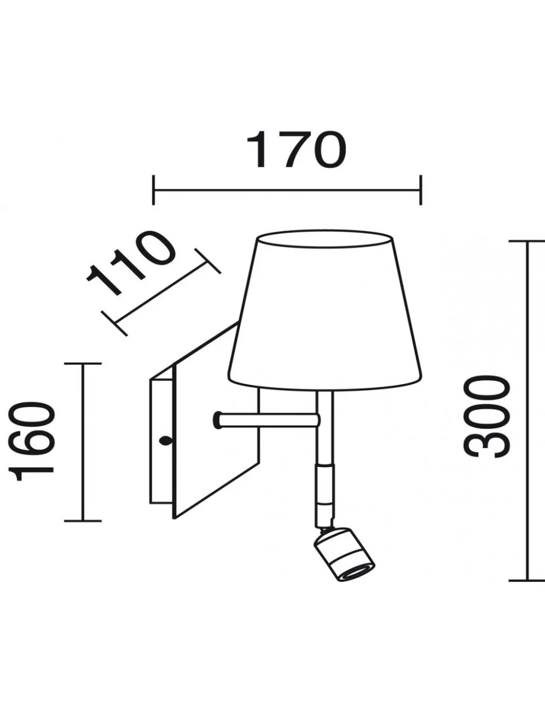 Aplique de pared Eda W - Exo - Novolux Lighting - Lámpara de lectura con pantalla blanca