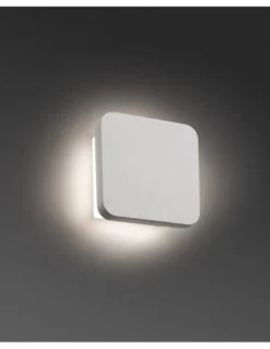 Aplique de pared Elsa – Faro – Lámpara de yeso blanco, LED 3000K