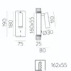 Aplique de pared empotrable Aron - ACB - Lámpara de lectura orientable