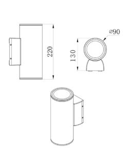 Aplique de pared Fox - Iberlamp - Lámpara de exterior, doble iluminación
