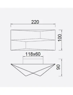 Aplique de pared Fuji – Mantra – Lámpara LED 3000K, Acabados blanco/negro