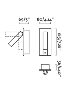 Aplique de pared Gabo - Faro - Lámpara de lectura con lector orientable