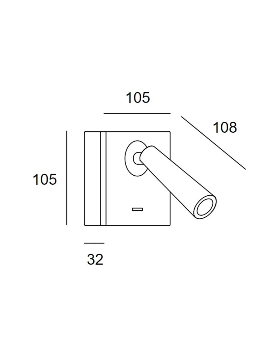 Aplique de pared Gamma Square – LedsC4 – Lámpara de lectura en 4 colores, Doble instalación: empotrado/superficie, LED 2700K