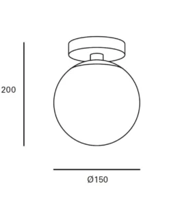 Aplique de pared Giro – FORLIGHT – Lámpara para baño IP44, Pantalla de cristal, Diámetro: 15 cm