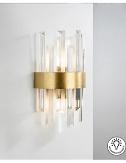 Aplique de pared Grace – Schuller – Lámpara de cristal transparente y acabado oro