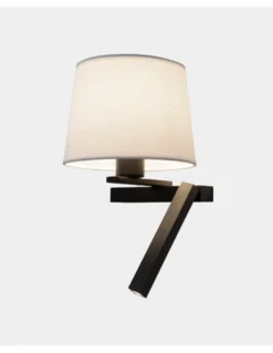 Aplique de pared Hall Izquierdo – LedsC4 – Lámpara de lectura con pantalla, LED+E27 2700K