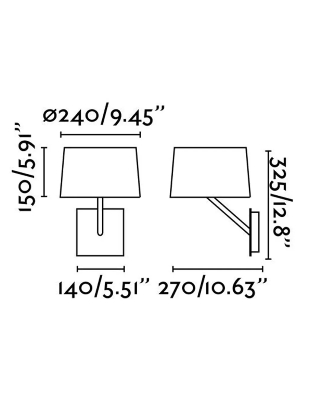 Aplique de pared Handy – Faro – Lámpara de pared blanca con pantalla de tela
