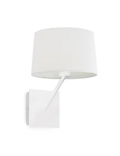 Aplique de pared Handy – Faro – Lámpara de pared blanca con pantalla de tela