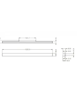 Aplique de pared Hanok – Mantra – Lámpara LED 3000K-4000K, 120 cm, Metal negro-blanco