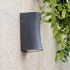 Aplique de pared Helio - Iberlamp - Lámpara de exterior antracita, doble iluminación