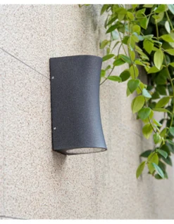 Aplique de pared Helio - Iberlamp - Lámpara de exterior antracita, doble iluminación