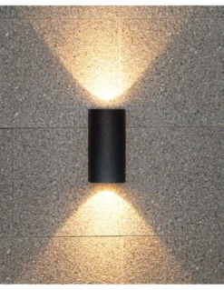 Aplique de pared Helio - Iberlamp - Lámpara de exterior antracita, doble iluminación