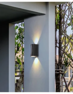 Aplique de pared Helio - Iberlamp - Lámpara de exterior antracita, doble iluminación