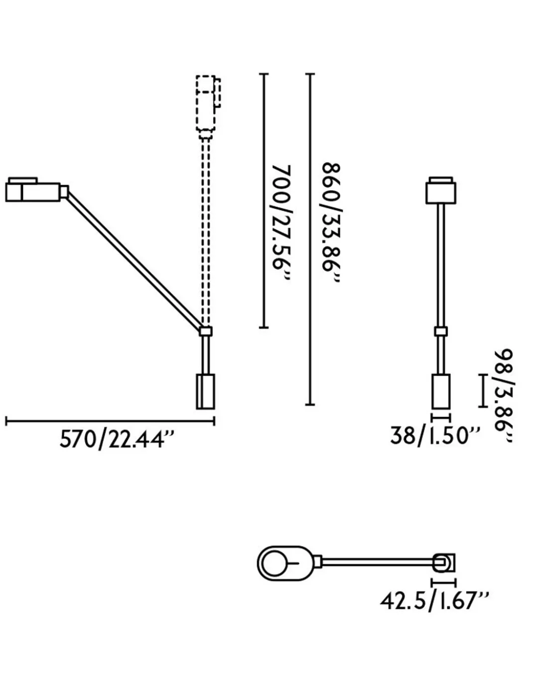 Aplique de pared Inviting – Faro – Lámpara de lectura LED regulable, brazo orientable