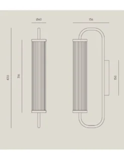 Aplique de pared Ison – Aromas – Aplique de pared decorativo, Lámpara de vidrio, LED regulable 2700K