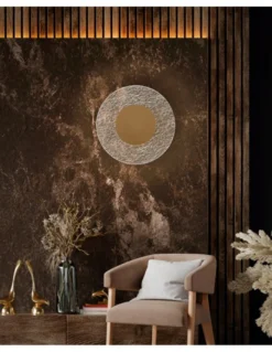 Aplique de pared Jewel - Mantra - Lámpara de pared LED, diseño elegante circular, oro y cristal
