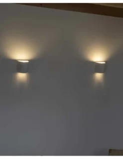 Aplique de pared Kappu - Faro - Lámpara moderna de yeso, luz bidireccional