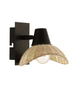 Aplique de pared Kasteli - IDP Lampshades - Pantalla de mimbre, lámpara decorativa