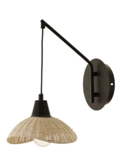 Aplique de pared Kasteli - IDP Lampshades - Lámpara de pared colgante de mimbre