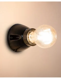 Aplique de pared Kera – Faro – Lámpara decorativa de cerámica en blanco o negro