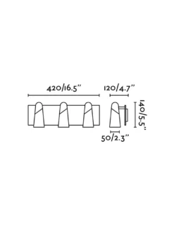Aplique de pared Lao – Faro – 3 luces, LED 3000K