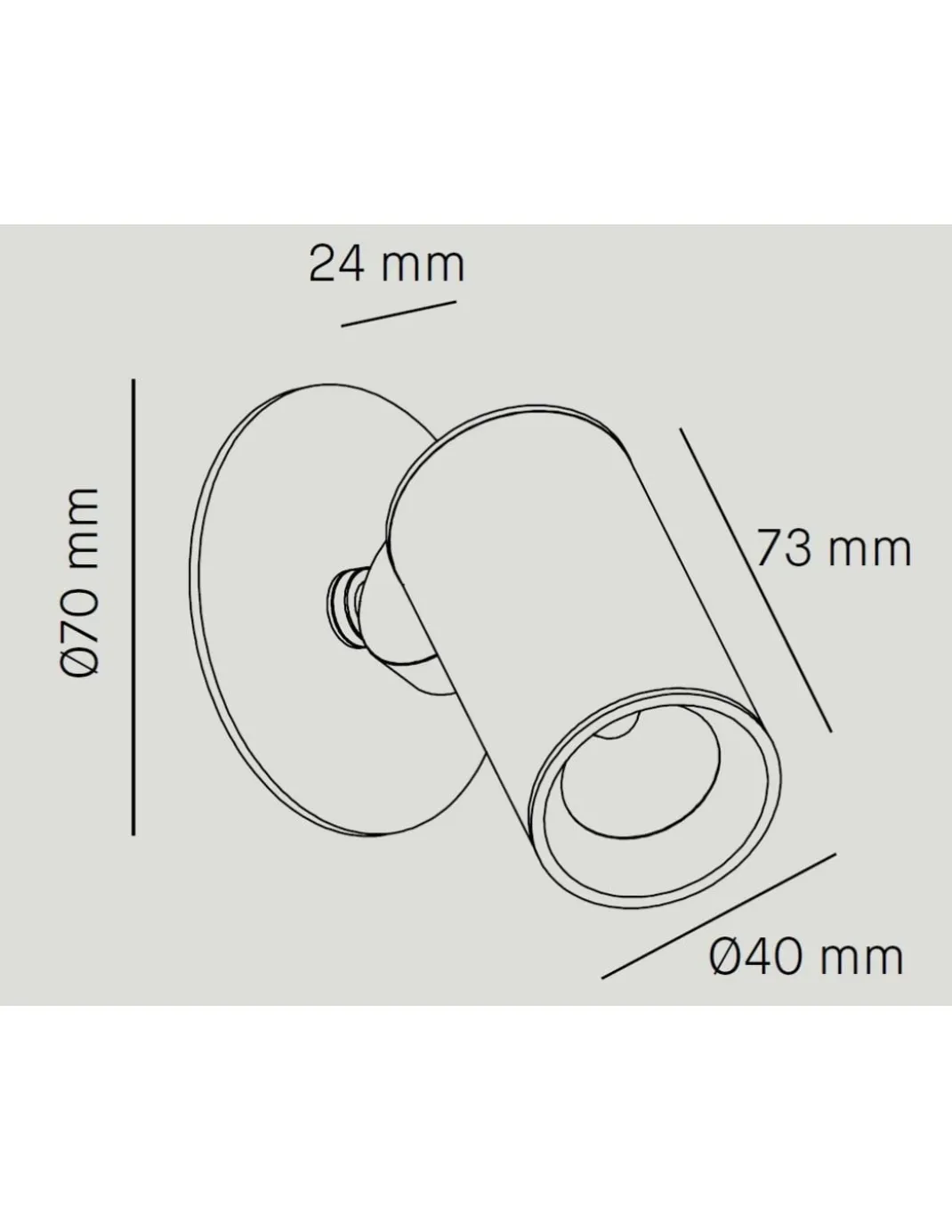 Aplique de pared LED Ø 4 cm y 9,7 cm de alto de acero con base circular en 2 acabados orientable y regulable – Haul - Milán