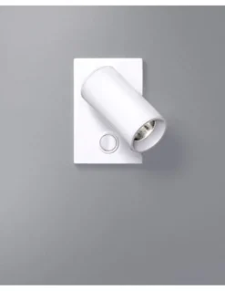 Aplique de pared LED Ø 4 cm y 11,7 cm de alto de acero con base rectangular en 2 acabados orientable y regulable 2700K - Milán