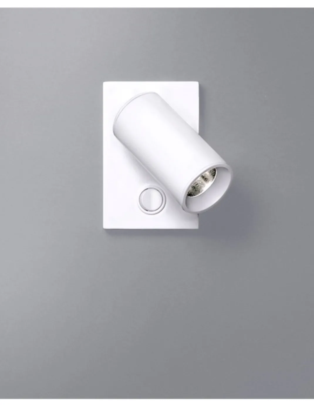 Aplique de pared LED Ø 4 cm y 11,7 cm de alto de acero con base rectangular en 2 acabados orientable y regulable 2700K - Milán