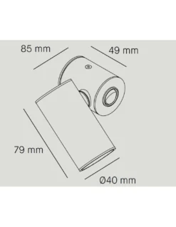 Aplique de pared LED Ø 4 cm y 9,1 cm de alto de acero en 2 acabados regulable y orientable 2700K – Haul - Milán