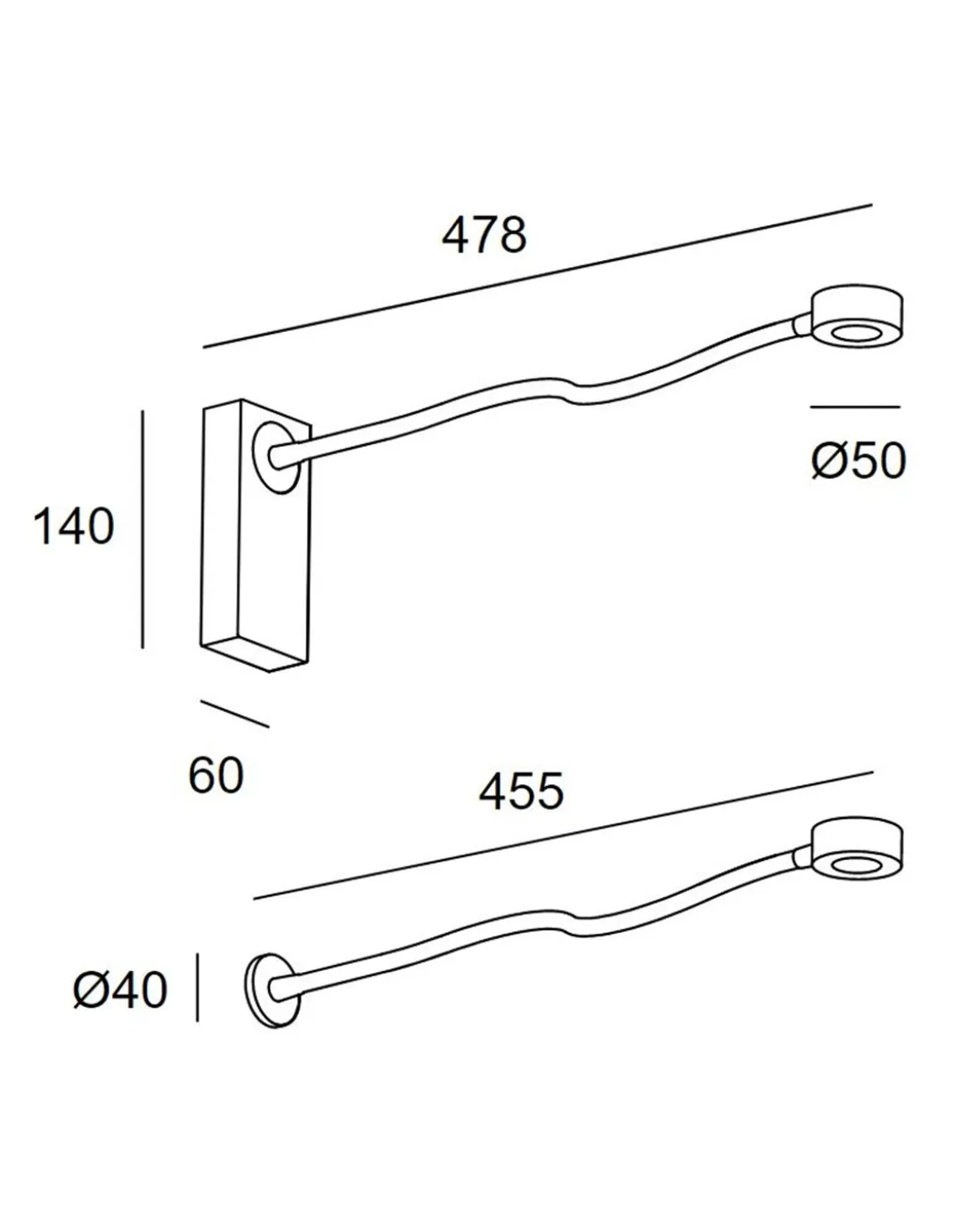 Aplique de pared Link Surface – LedsC4 – Lámpara de lectura touch dimming, LED 2700K, Disponible en 2 colores