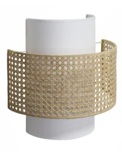 Aplique de pared Lovina - IDP Lampshades – Diseño natural, pantalla de rejilla acabado crudo