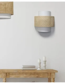 Aplique de pared Lovina - IDP Lampshades – Diseño natural, pantalla de rejilla acabado crudo