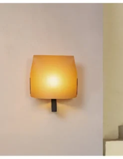 Aplique de pared Luang - Faro - Pantalla de pergamino en blanco o camel