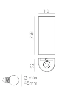 Aplique de pared Luma - ACB - Lámpara moderna con pantalla textil