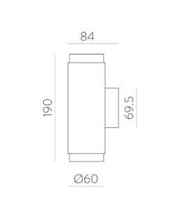 Aplique de pared Lux - ACB - Lámpara LED cilíndrica de luz bidireccional