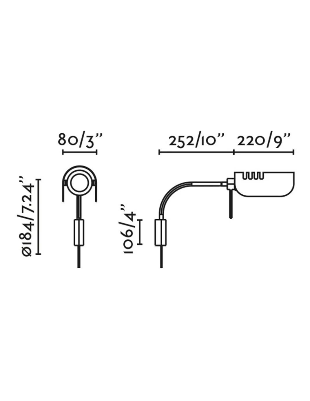 Aplique de pared Martinica - Faro - Lámpara de lectura con brazo orientable