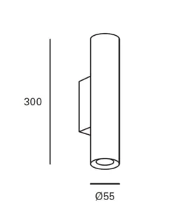Aplique de pared Meds – FORLIGHT – Doble emisión de luz, estructura de aluminio en negro