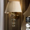 Aplique de pared Mercury – Schuller – Lámpara de cristal, pantalla encintada beige