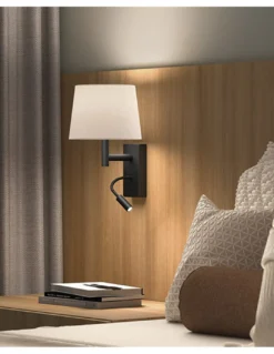 Aplique de pared Metrica Extended – LedsC4 – Lámpara de lectura con flexo LED, Pantalla blanca